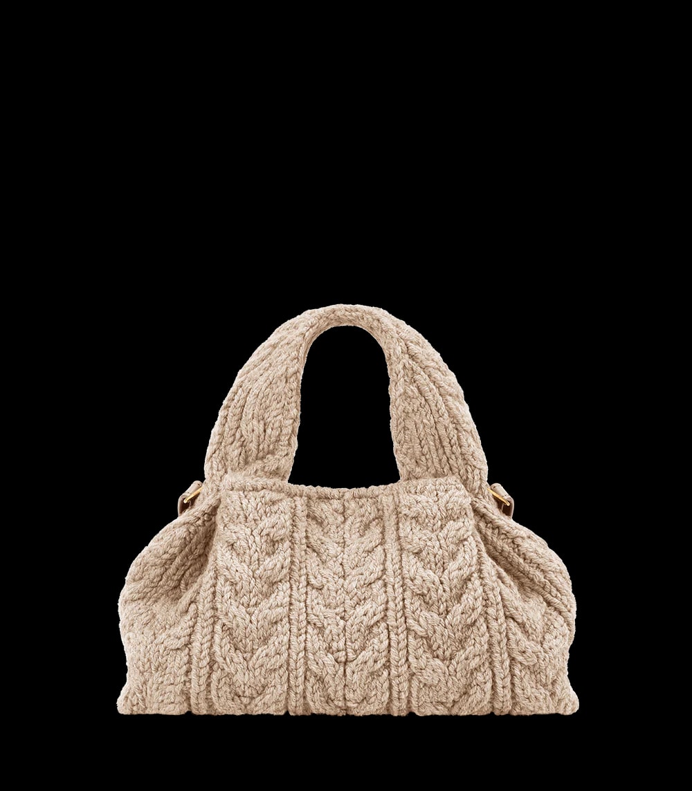 Polène NUMÉRO NEUF MINI Cream Knit — authentic Polène bag