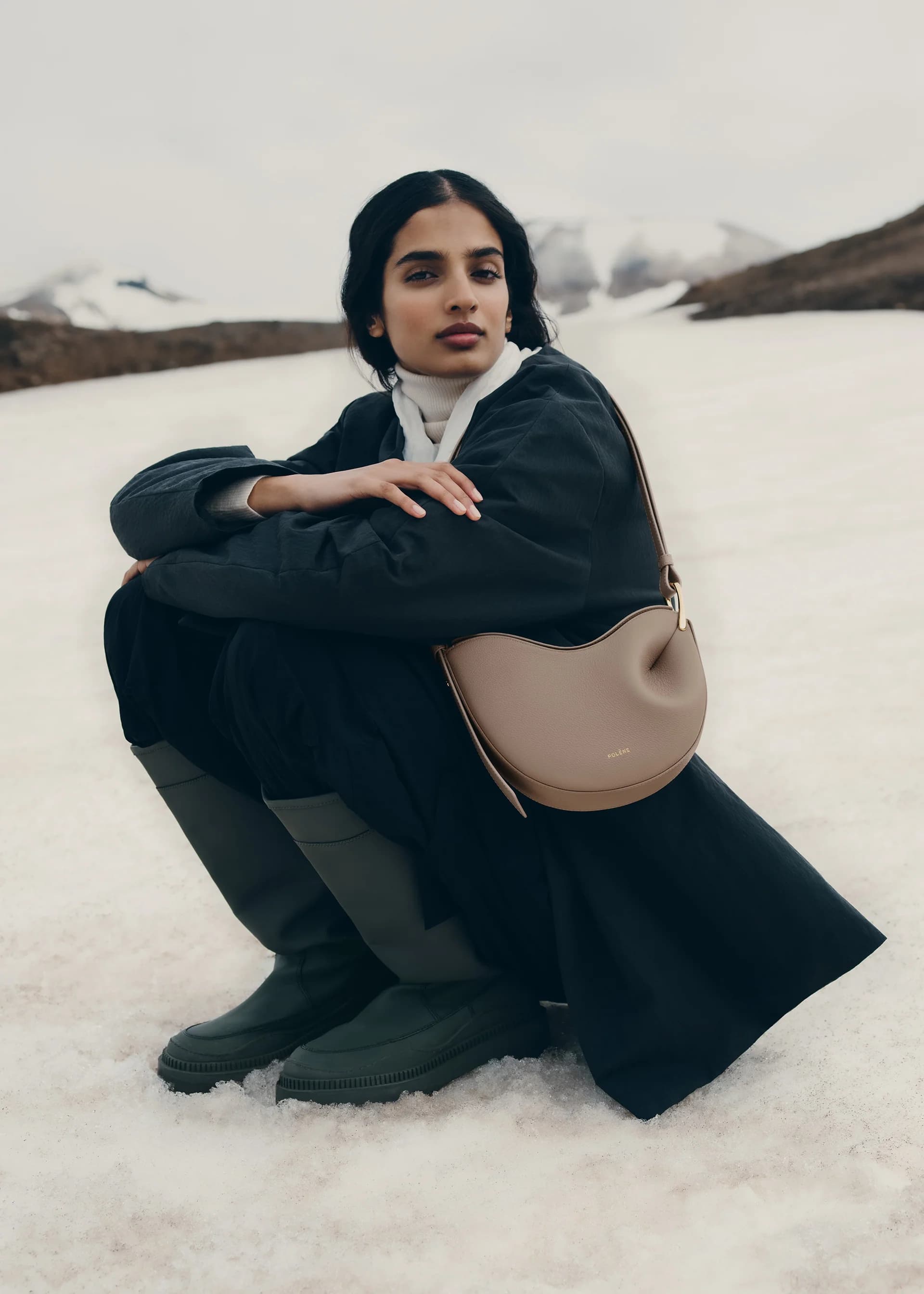 Polène Bag TONCA — Taupe Grained