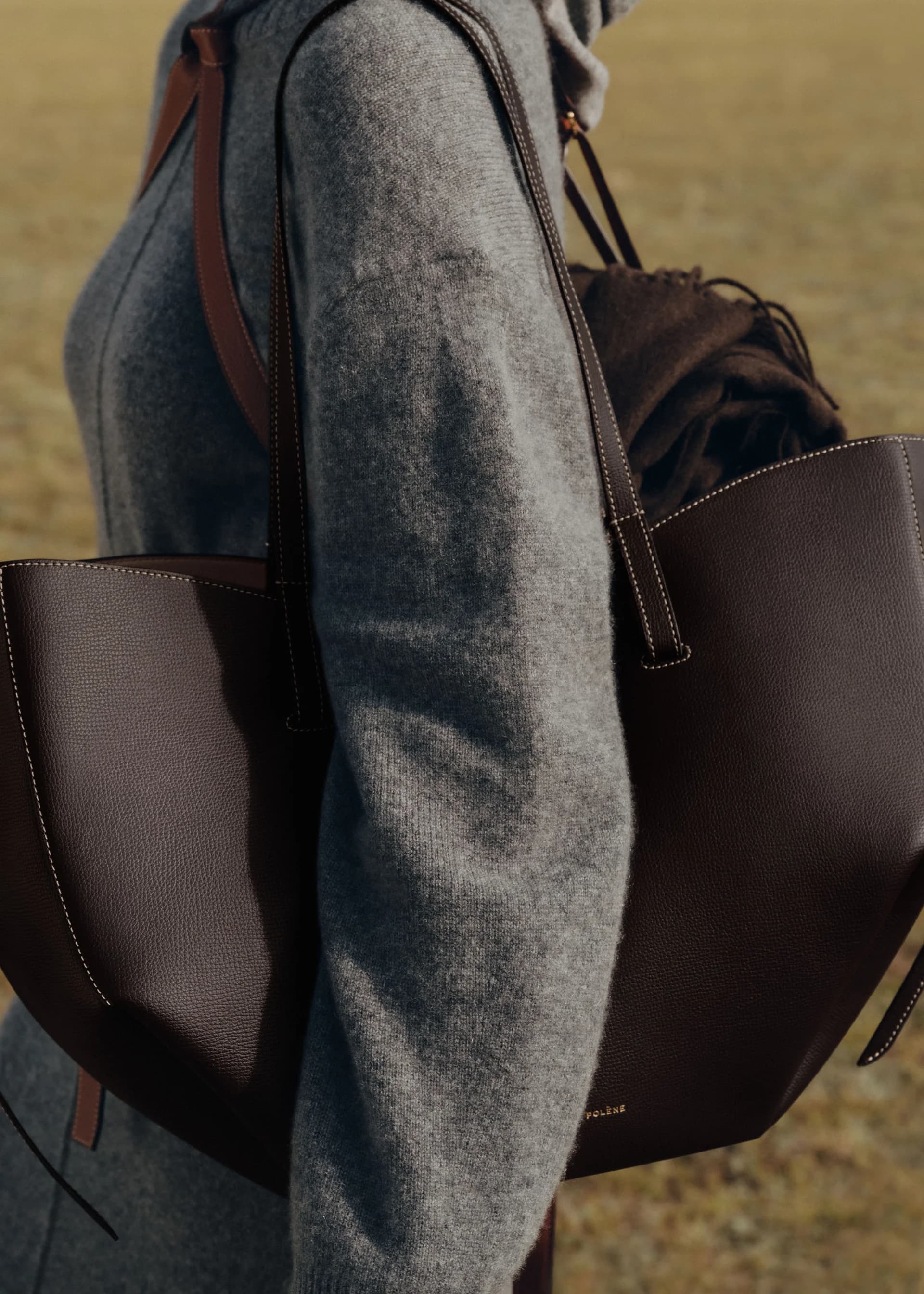 Polène Bag CYME — Ebony Grained